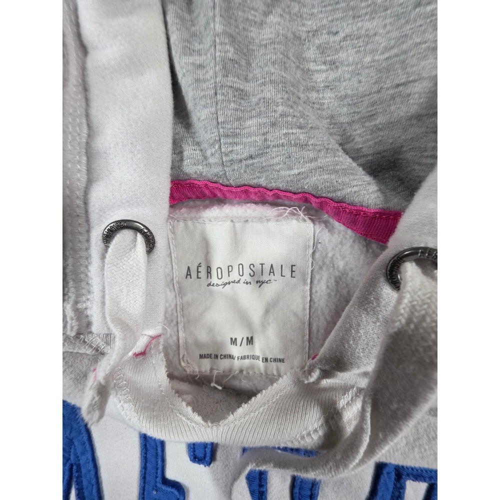Aeropostale Womens White AERO Est 87 Graphic Pullover Hoodie Size Medium - Picture 6 of 8